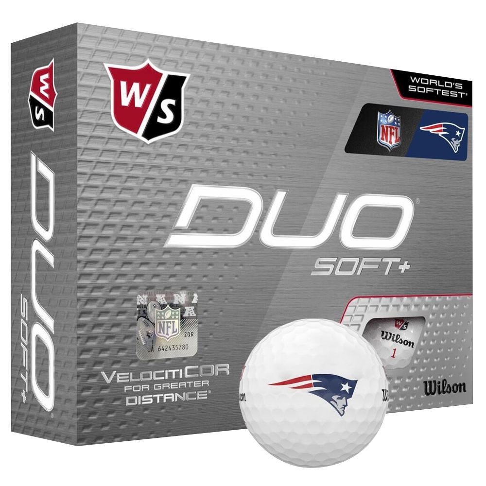 2020 Wilson Duo Soft+ NFL Golf Balls New England Patriots 1 Dozen White NEW